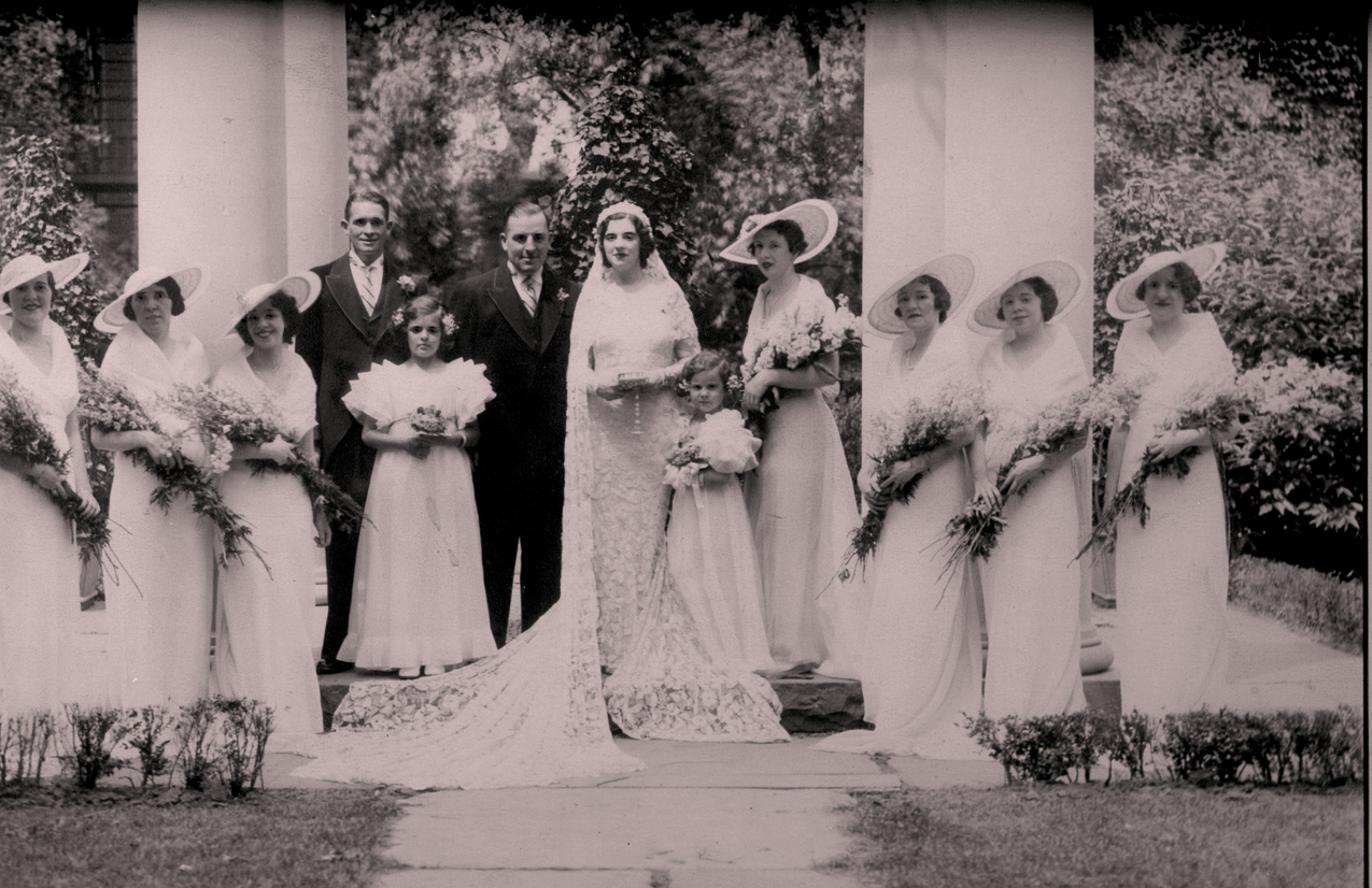   ~~  Left to right:  May Manning, Mary Waldron, Patricia Berry, Vincent McNulty, Aileen Anderson, Gerald Donohoe, Maryann Berry Donohoe, Rose Anita Glackin, Margaret Berry, Genevieve Ward, Nora McDonough Gertrude Dunne.

May Manning might be missing on the left.