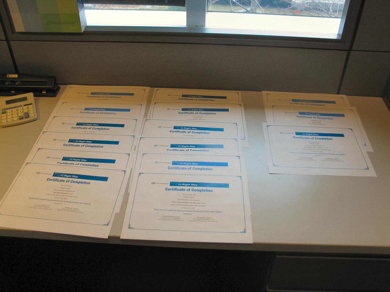   ~~  Took all 17 Ethics Courses at CA....now i have to take more <frown>