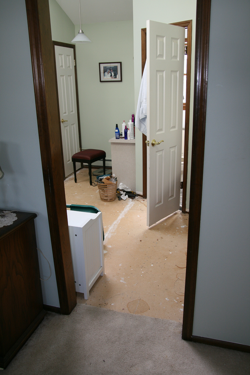 winter project  ~~  tiling the master bedroom dressing room