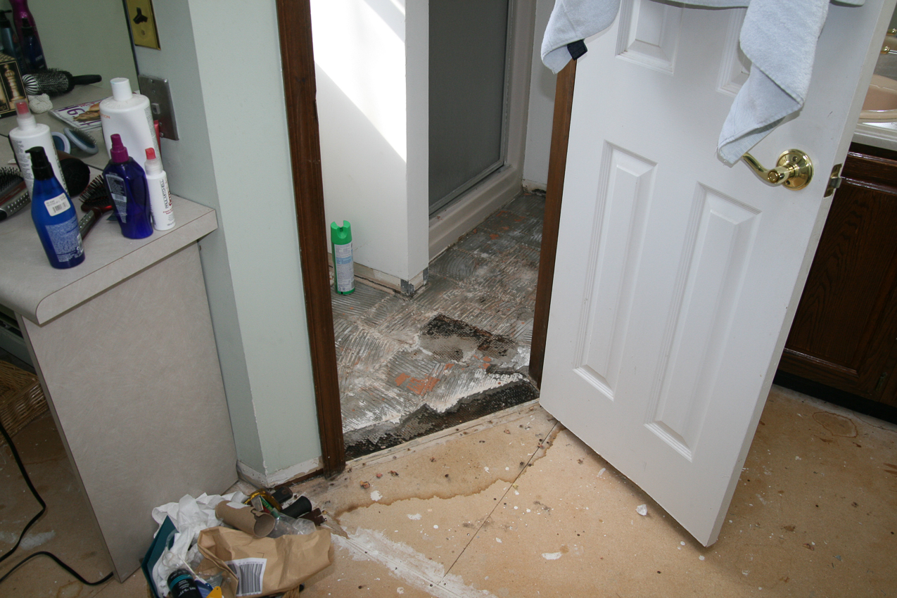 tiling the master shower room  ~~  