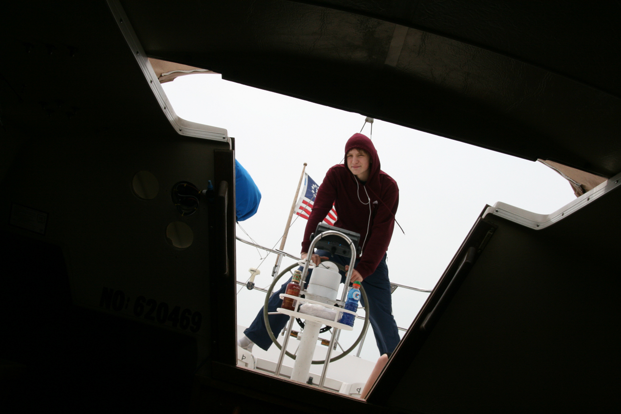 Dan at the helm to Milford I   ~~  MSSA 2010