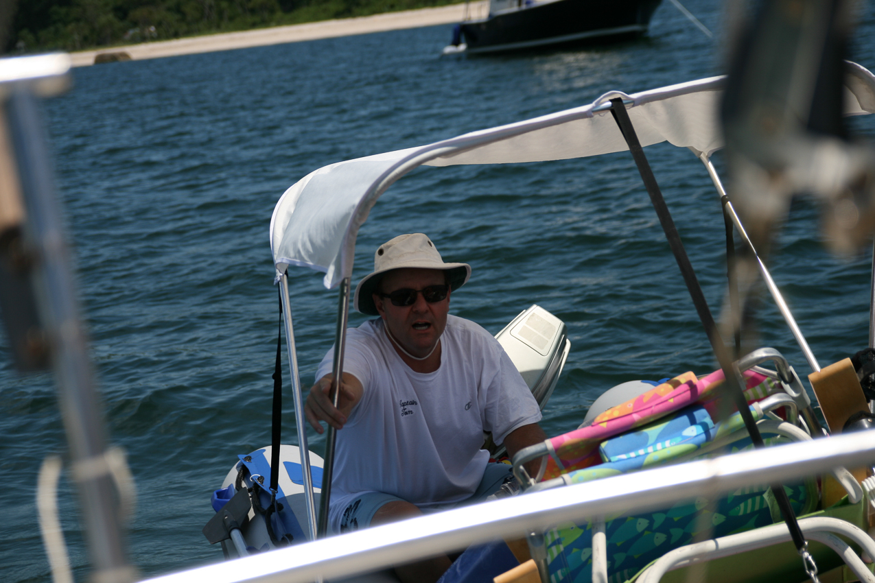 Capt. Tom  ~~  About the 9th trip in the dink