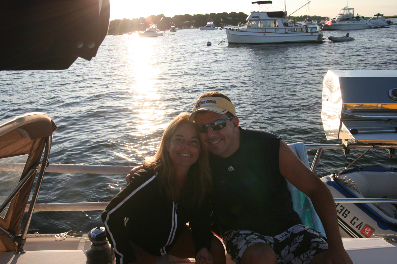 The Galvin's came to visit  ~~  hangin' in Port jeff Harbor on the MSSA mooring ball