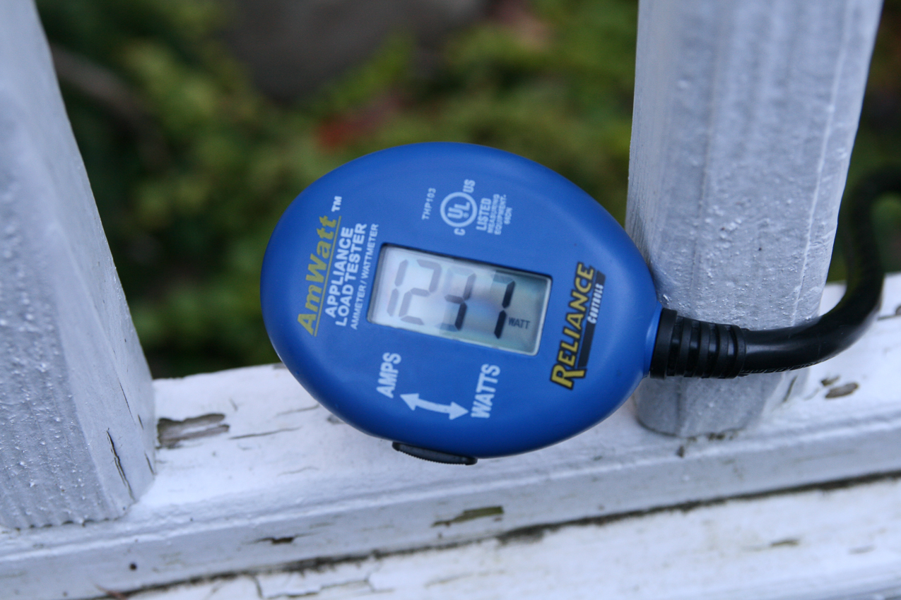 1237 Watts!!!!  ~~  So I have turned into my Dad.  But its okay. These 'free' fish have a 10.3 amp motor.  The math is $.195 per kwh, 720 hours per month = $173.67/month for this motor electric.