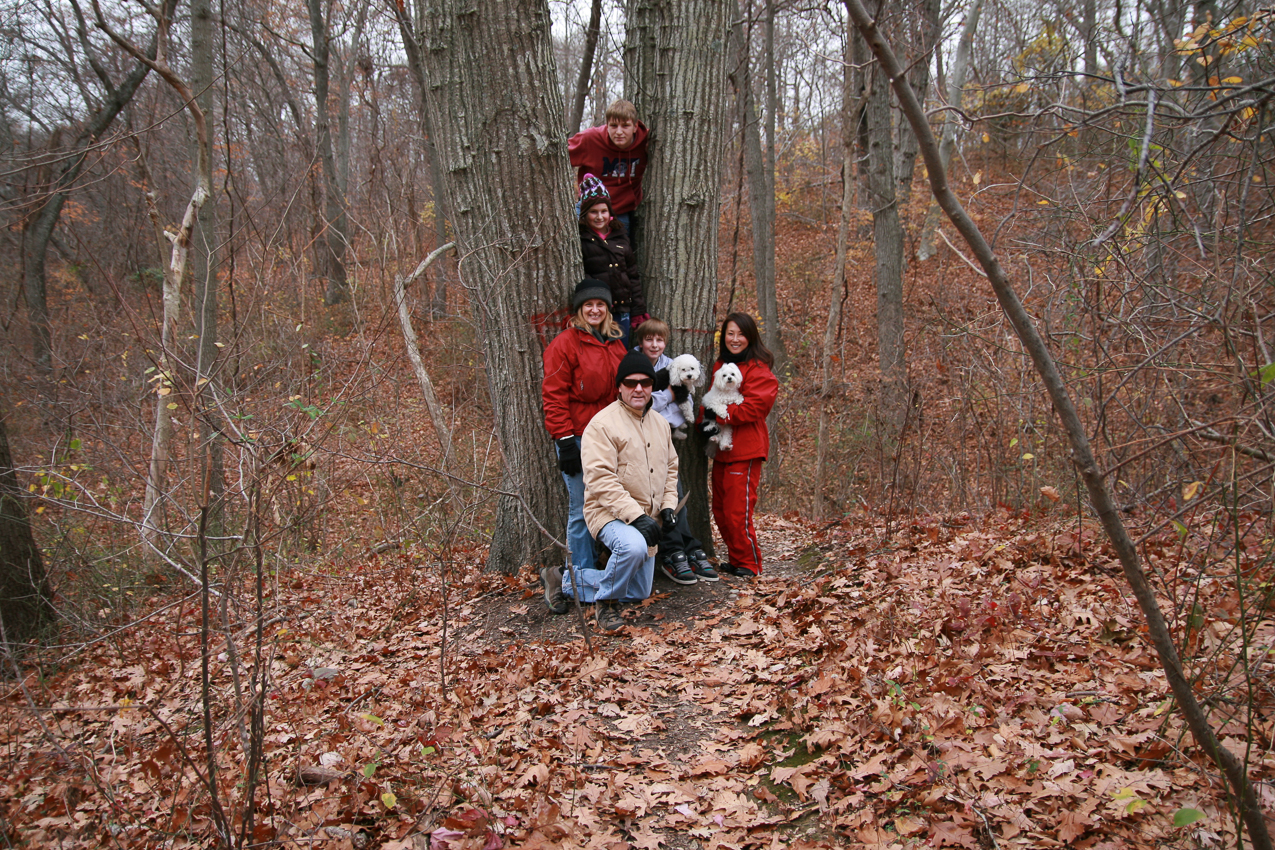 The hikers  ~~  Some guy and his dog came by and we had him take the shot