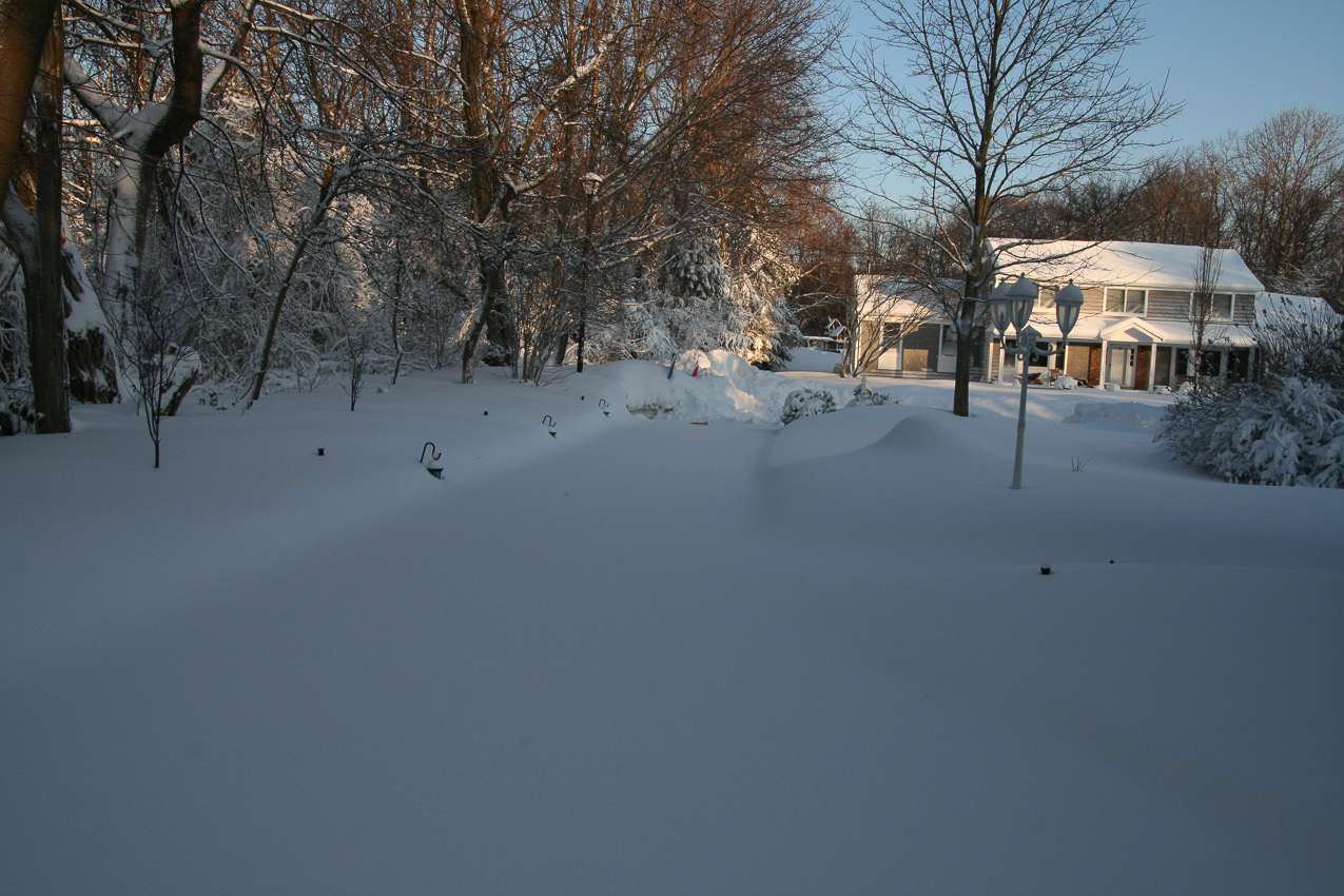 new snow on the old still here.  ~~  