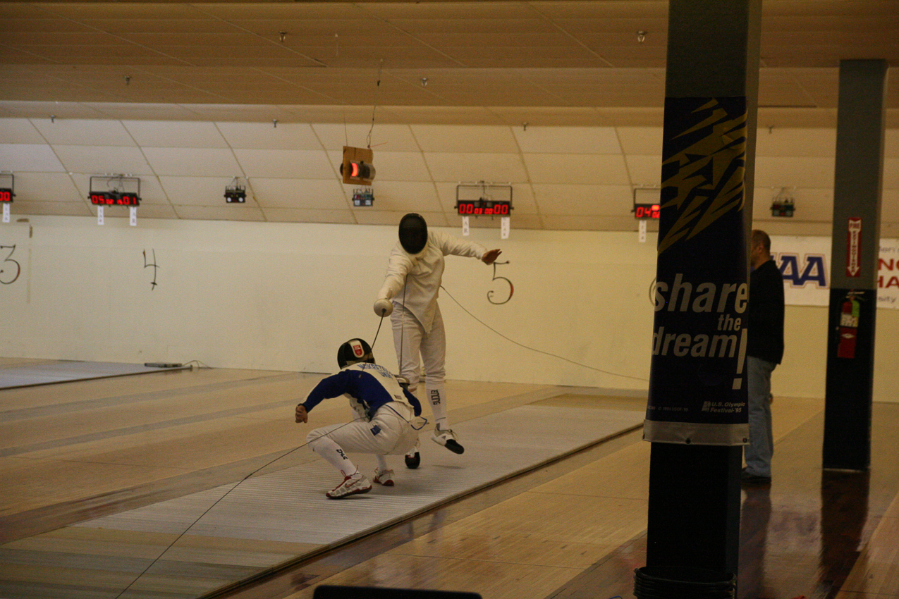 Dan in action.  ~~  he is in the far position up in the air