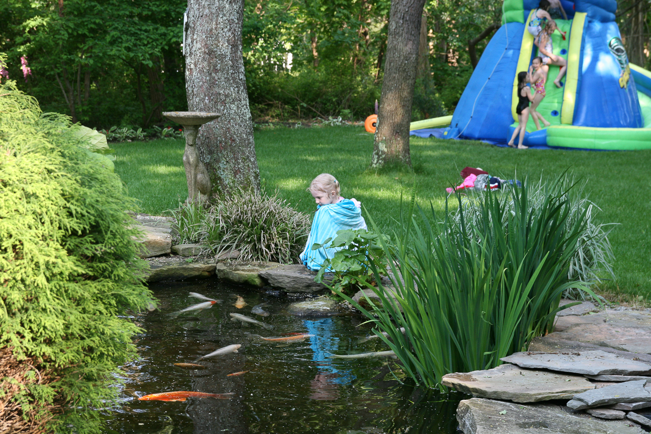 Girl Scout Troop party in the back yard  ~~  