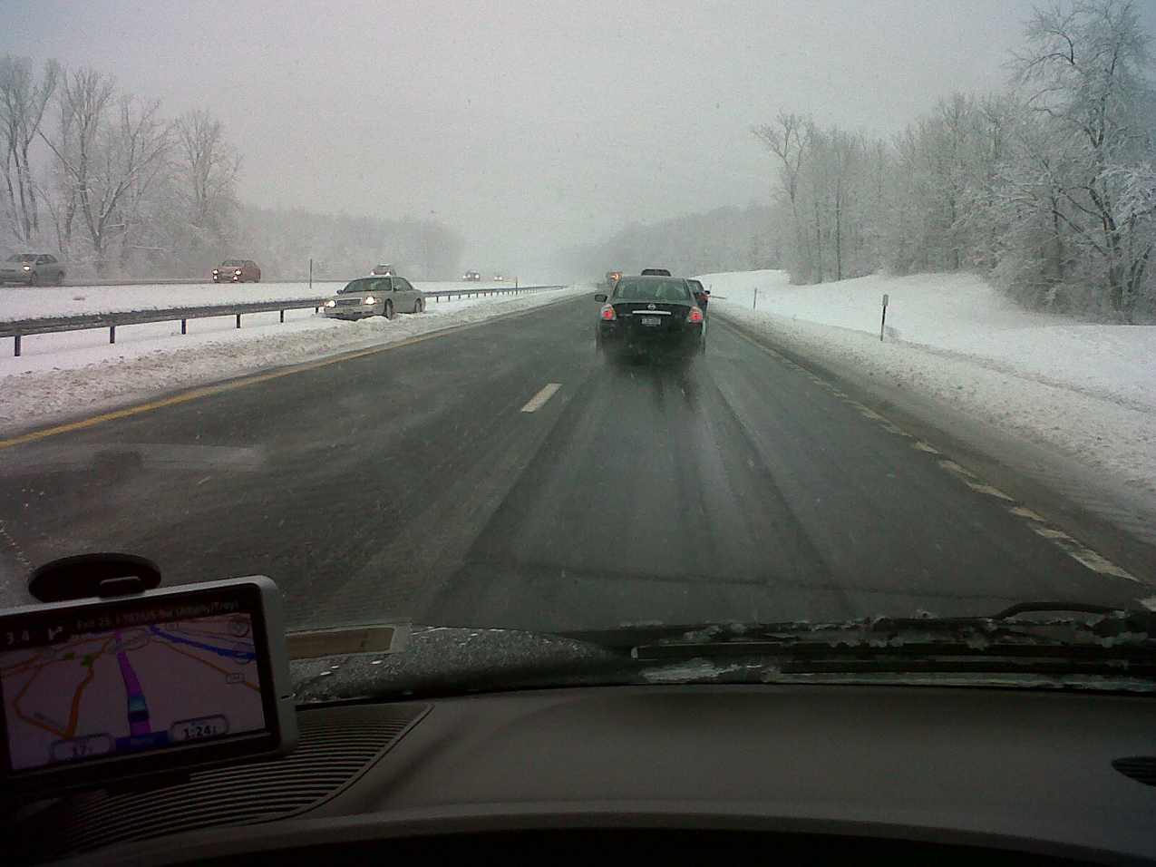 rained in NJ and lower NY so?  ROAD TRIP  ~~  3.5 hours north till we hit the nasty stuff.......