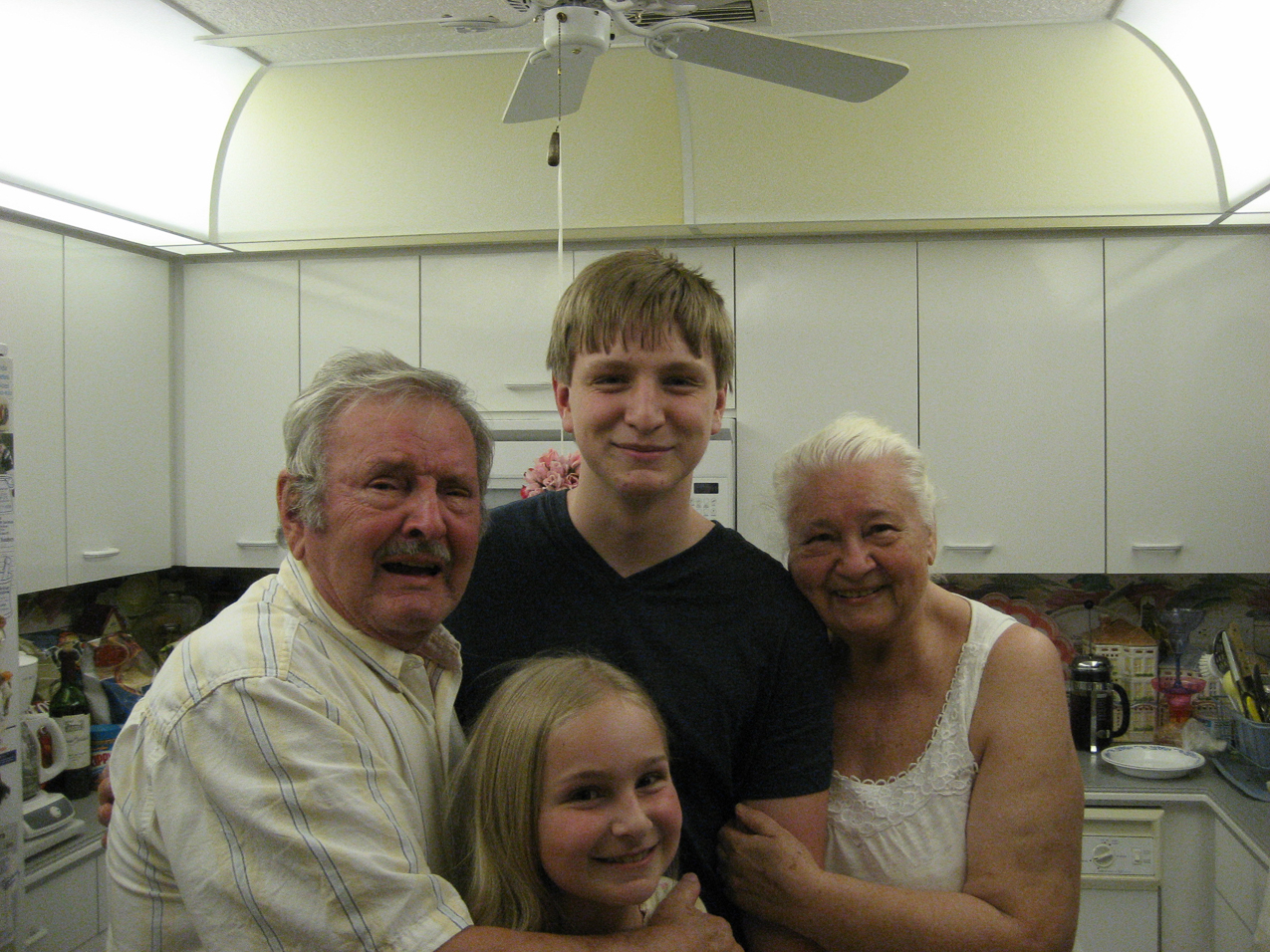 PP, Mary, Dan, MM  ~~  Dan flew down to FLA and joined Gret and Mary at Mom Mom and Pop Pop's place