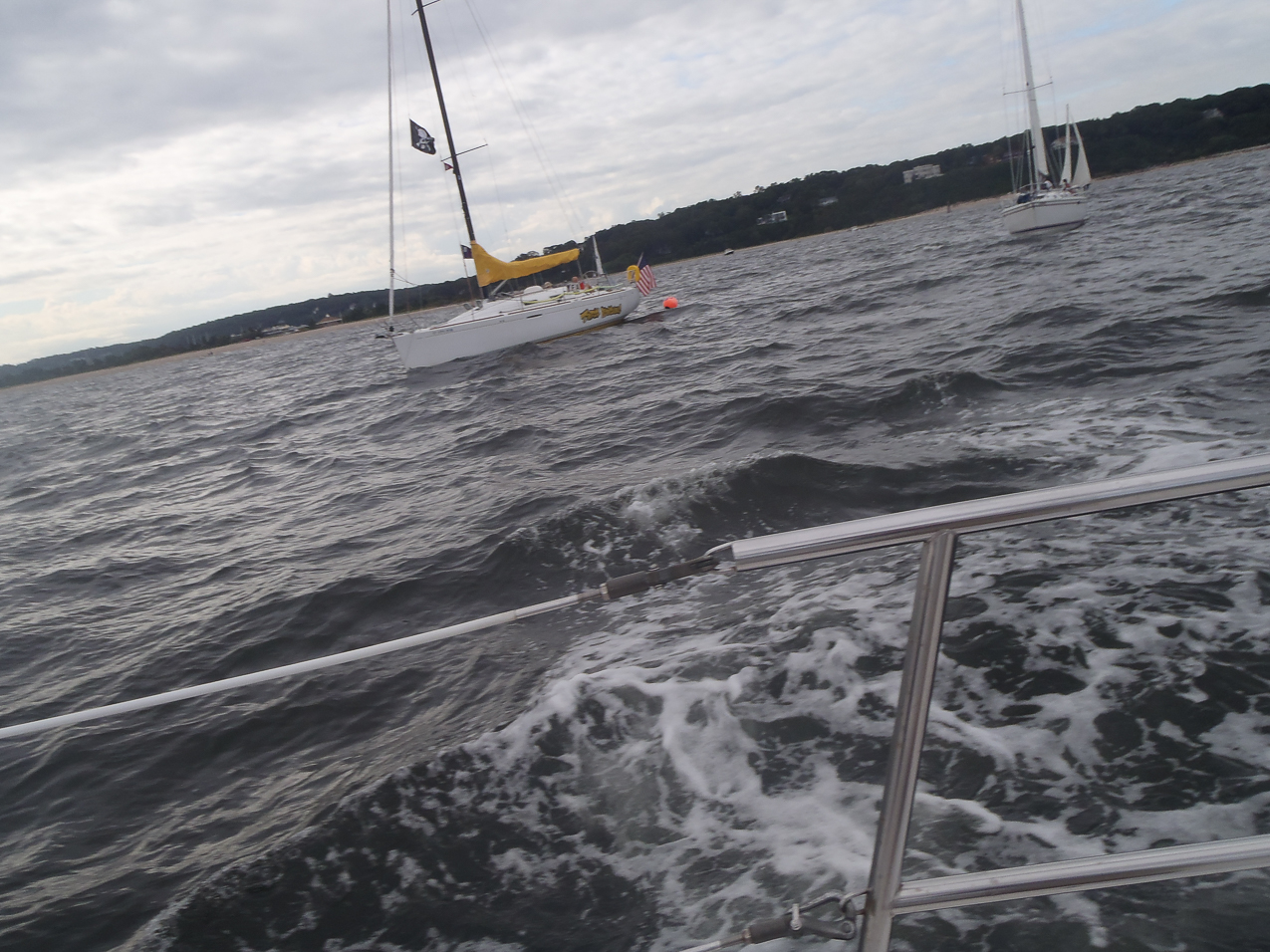 Akula out for Fall Series #4  ~~  That's Ridiculas is R/C (race commitee boat)