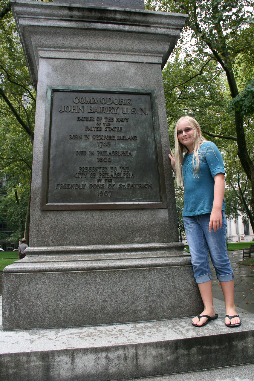 Mary, Gret and I went to Philly.   ~~  Mary's great, great , grandfather was at this dedication of the Comodore Barry statue in 1907 with the Friendly Sons of St. Patrick.