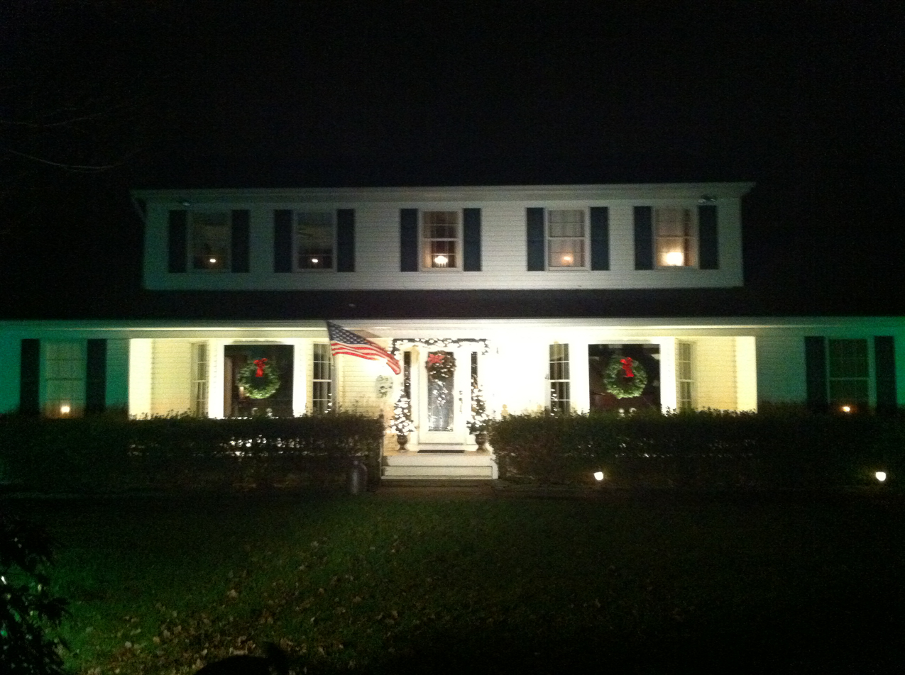 the shack dressed up for Christmas time  ~~  