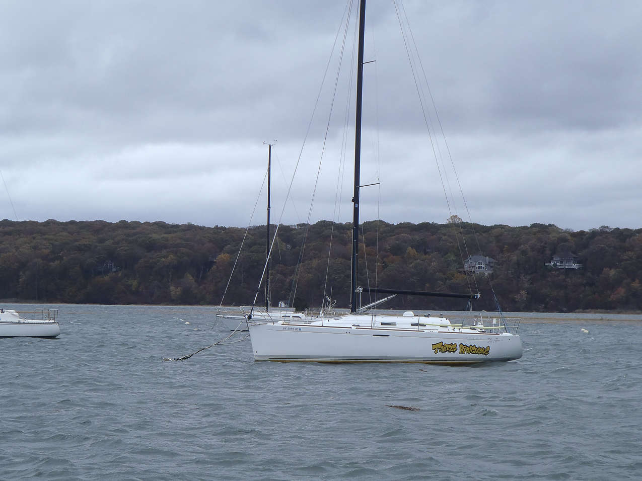 s/v That's Ridiculous  ~~  she woudl get snared by another boat and drag its mooring down the harbor and get tangled in two other boats.  :-(