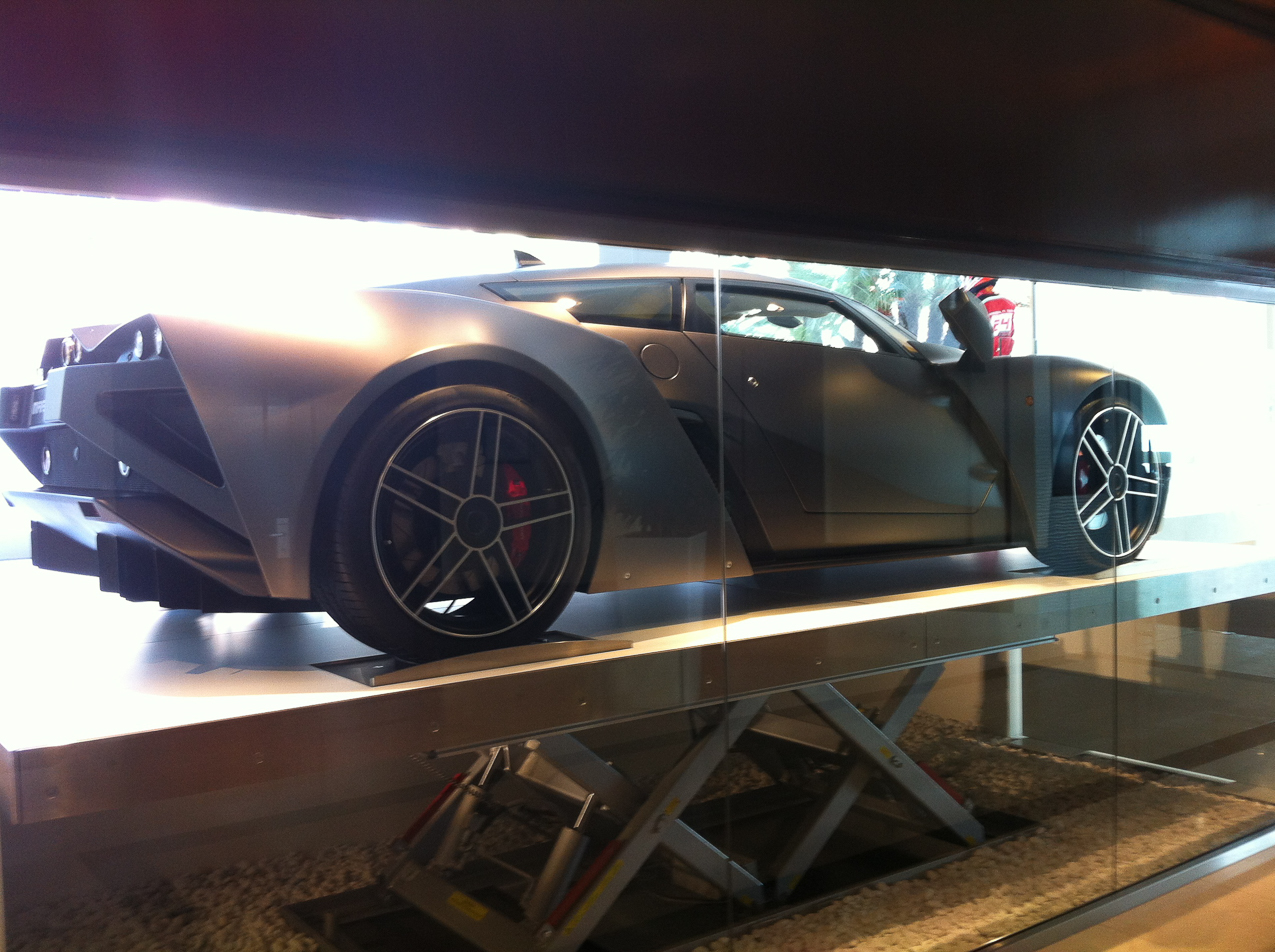 In our hotel lobby, a $1.2 million MARussian auto  ~~  i'll take a pair!  0 to 60 in 3.2 seconds!