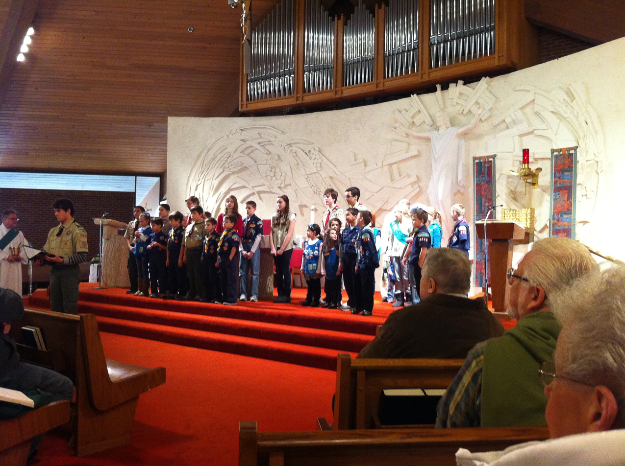 Scout Day at the Church.  ~~  Mary far right.