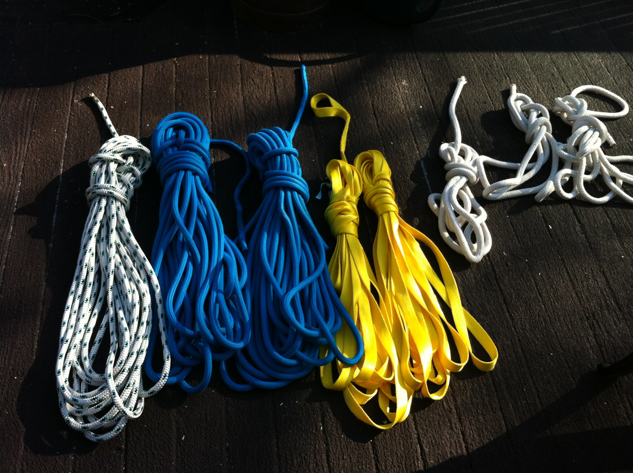 Sheets and Lines for the boat getting cleaned up.  ~~  Almost ready for the season.......