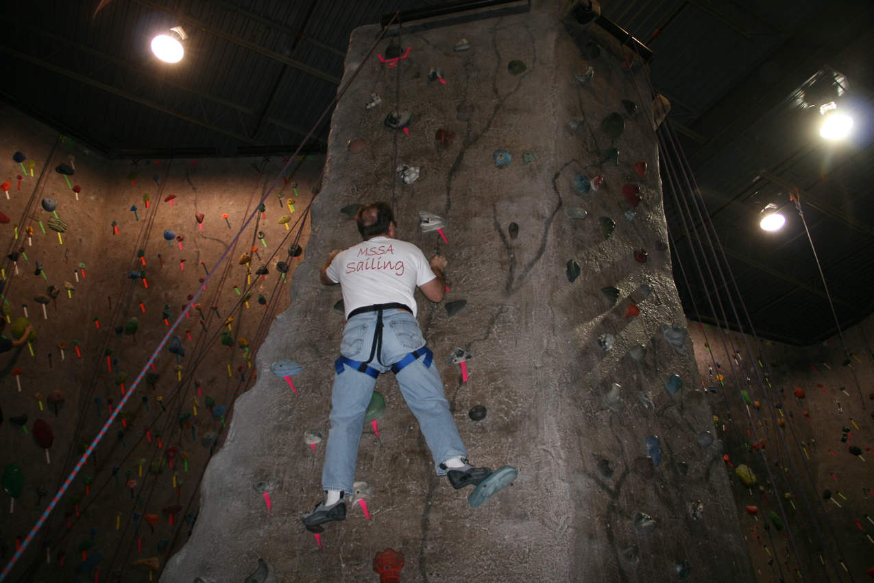 Thomas the top climber  ~~  lots of baggage