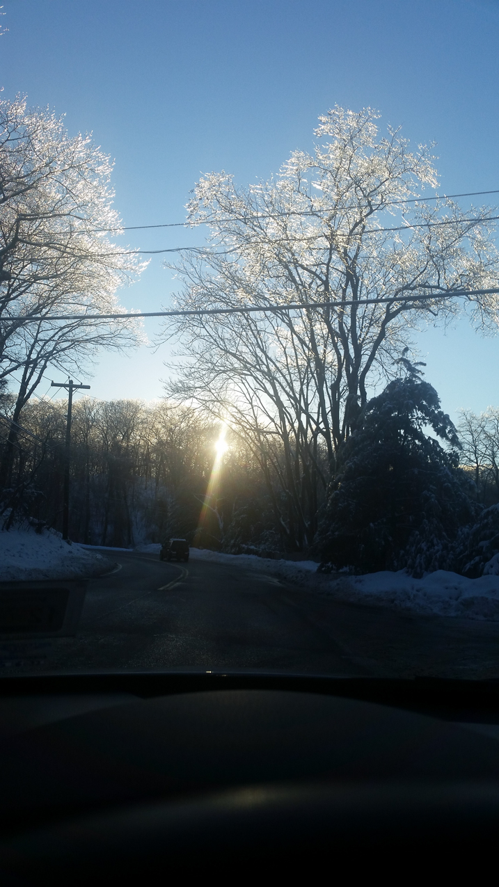 Mr Freezemeister on North Country Road by the Lynch Shack  ~~  brrrr single digits.