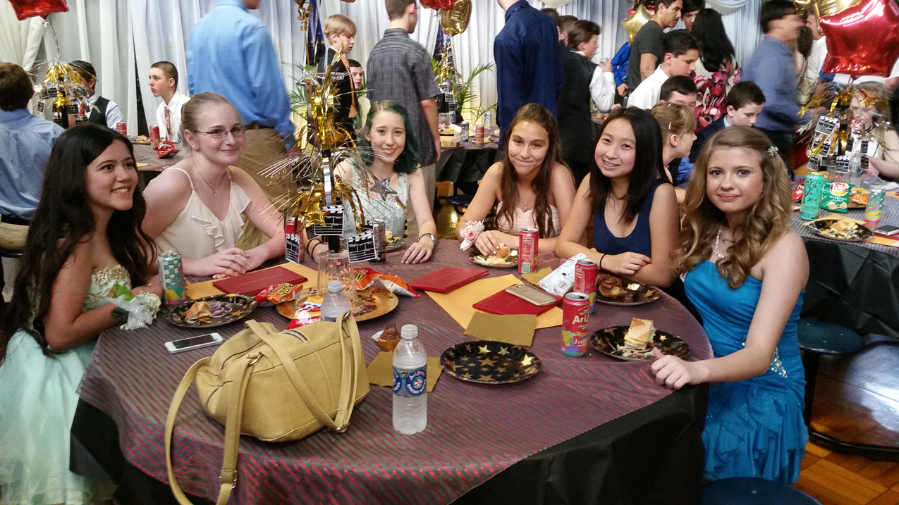 The girl crew at the school party  ~~  