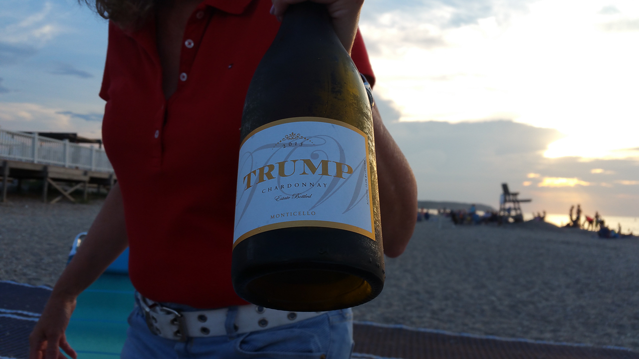 I did not bring it, or have any.  ~~  Some liberal friends would say that a Cinease couple owns the viyard in Napa so hence Trump is a loser......  or something like that.