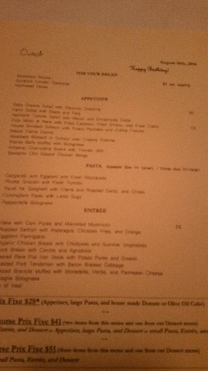 my own menu.  ~~  went all vegan and the chef did it GREAT!!!!