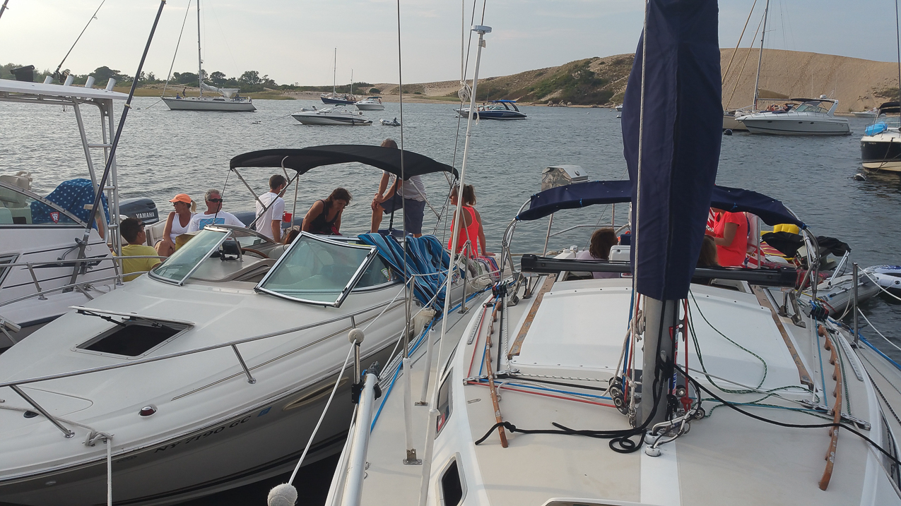 Rafted up in Pirates Cove  ~~  