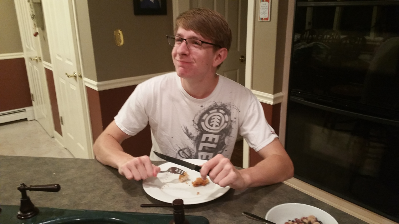 Mom Moms chicken......  ~~  Quinn is liking it