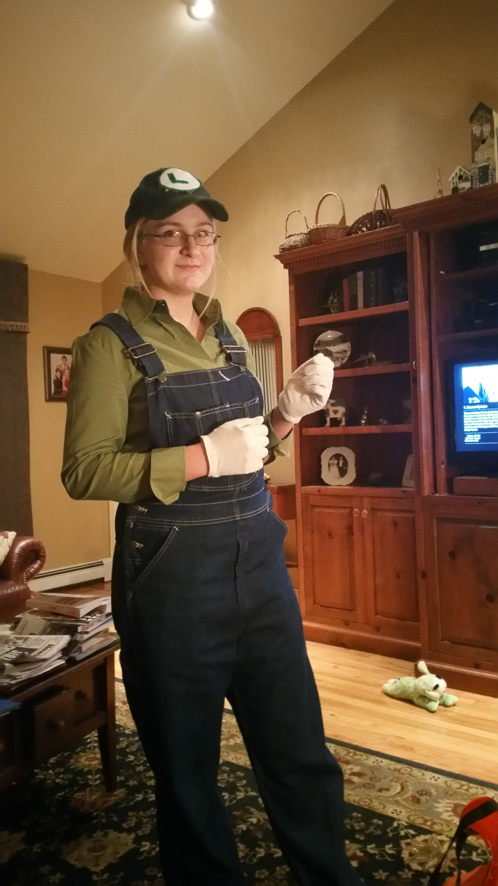 Mary as Luigi for Holloween  ~~  