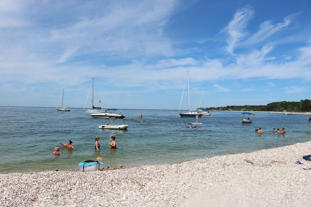 Flax Pond July Trip  ~~  a few other boats came by, some POWER BOATS oh my!!