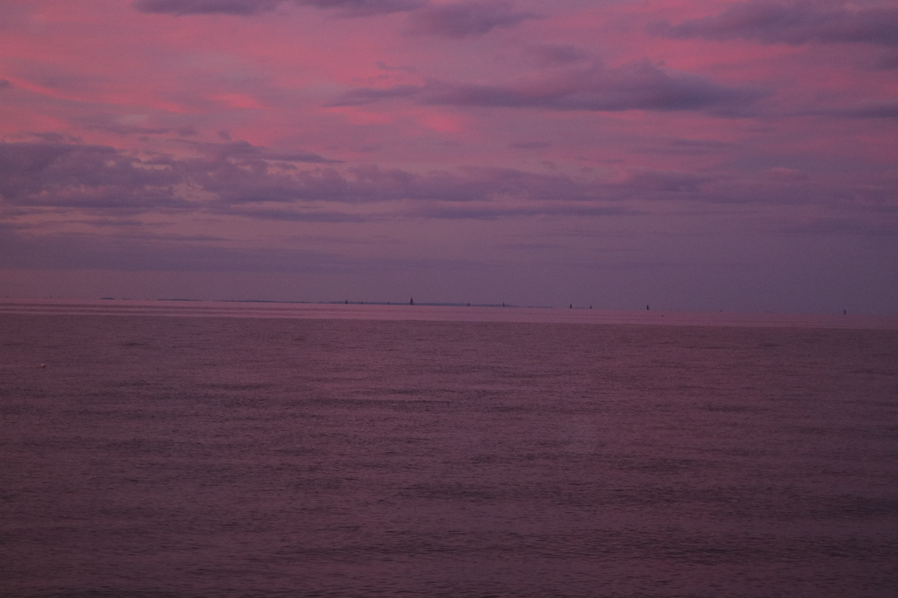 In the distance Privateer my buddies  ~~  in the Stamford / Vineyard race over 200 miles in what is first dead wind and now a nor'easter as Hermine is blowing in.......
