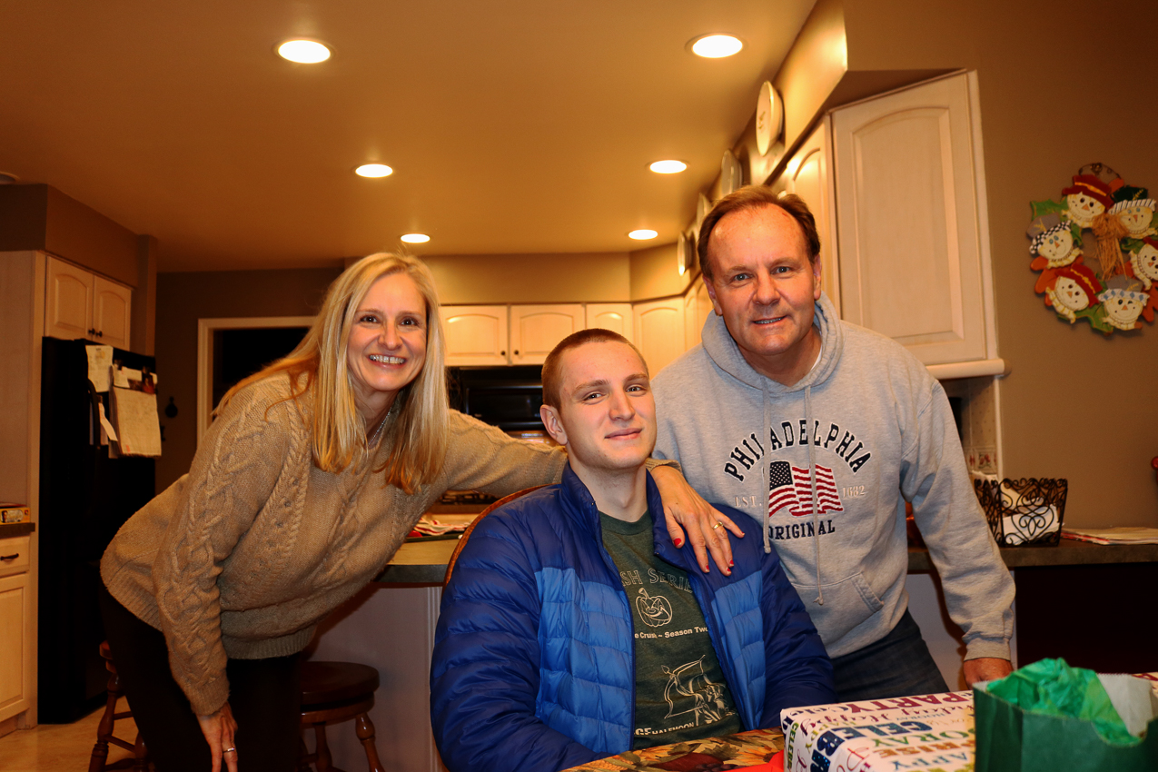 Mom, Dan, Dad  ~~  Early 22nd B-day for Dan celebration