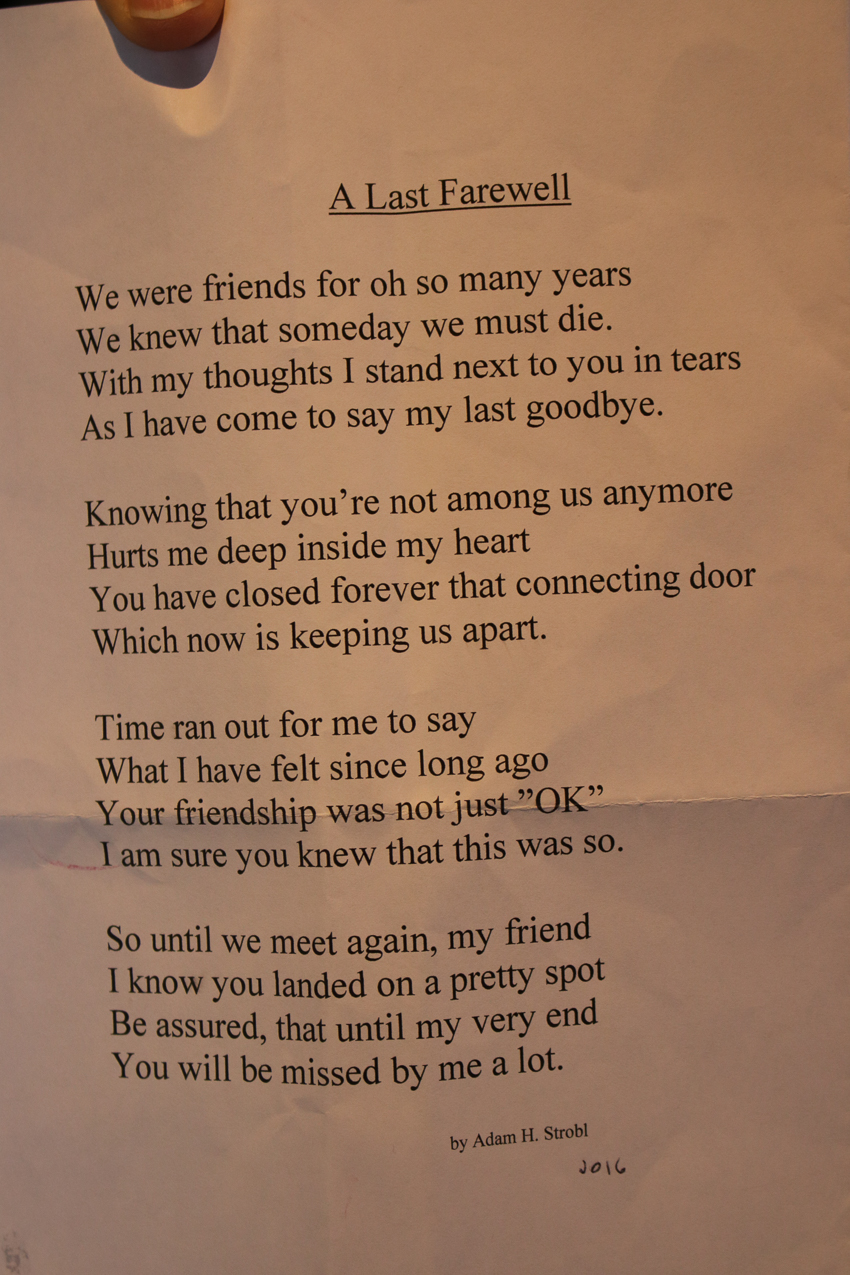 Strobel's Last Farewell  ~~  POP POP's Funeral