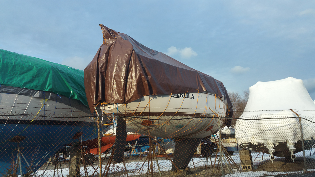 Akula - da boat on the hard wrapped  ~~  