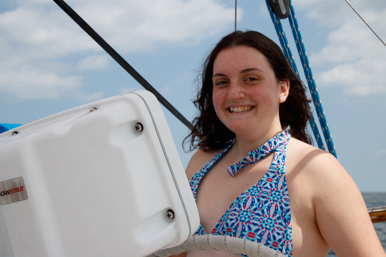 Out on Akula August 26 2018 with Rosie, Mary , Emma, & Gretchen  ~~  Lon gIsland Sound and the Sand Pit a.k.a Pirate's Cove