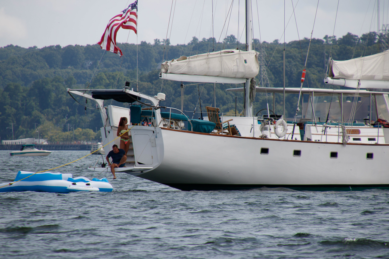 Out on Akula August 26 2018 with Rosie, Mary , Emma, & Gretchen  ~~  Lon gIsland Sound and the Sand Pit a.k.a Pirate's Cove