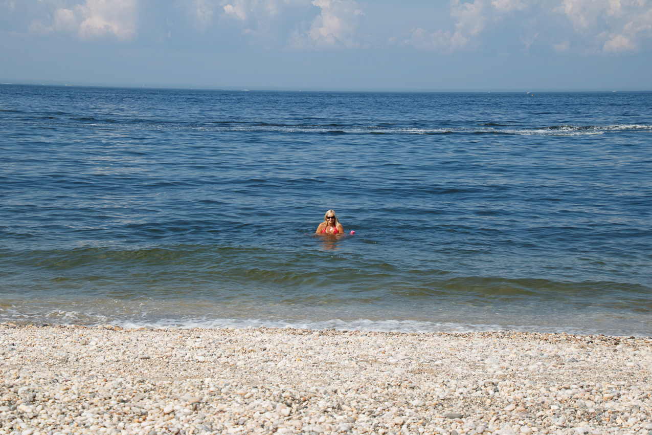 Cedar Beach West our favorite beach  ~~  Gret taking a swim......the place all to ourselves