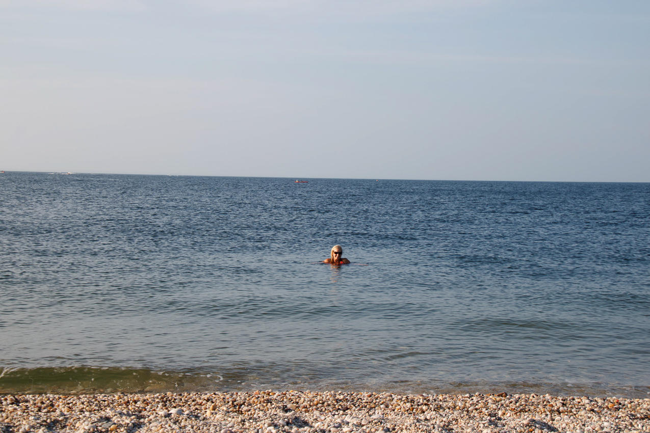 Cedar Beach West our favorite beach  ~~  Gret taking a swim......the place all to ourselves
