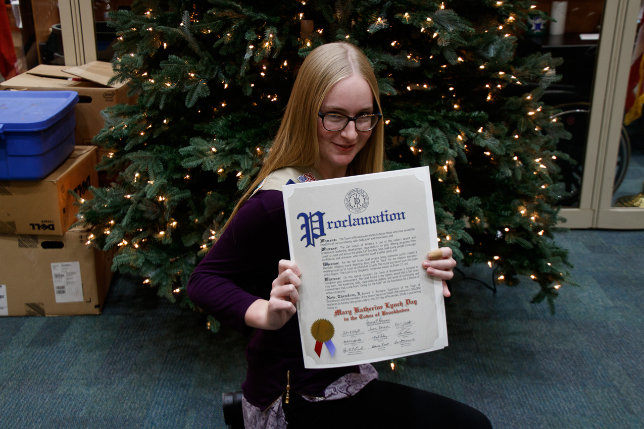 Troop 1090 Girl Scout get their Gold Awards  ~~  Proclomation by the Town of Brookhaven November 20 is their day!!