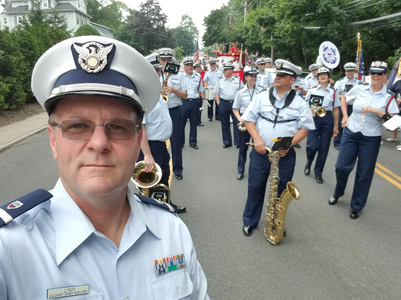 PJ Fourth of July Parade 2018 with the USCG Aux and band.  ~~  