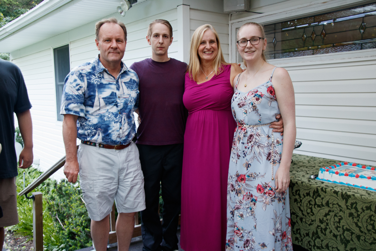 Thomas, Quinn, Gretchen, Mary  ~~  Mary Lynch, HS Graduate Party @ the Lynch Shack