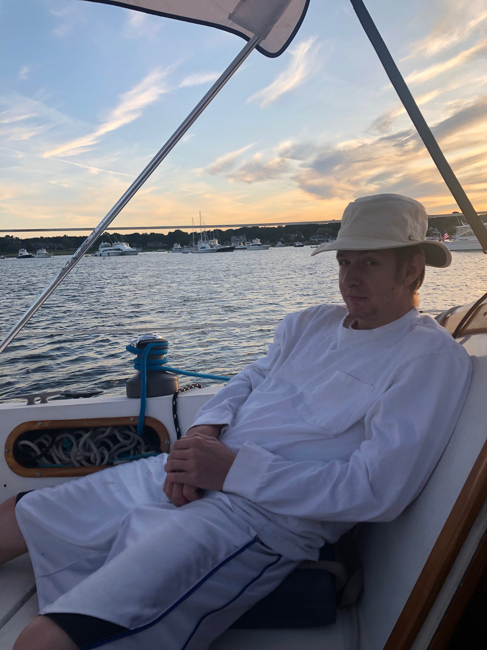 Quinn on Akula Port Jefferson Harbor  ~~  Out with MSSA Friends and even Power Boaters!!!!