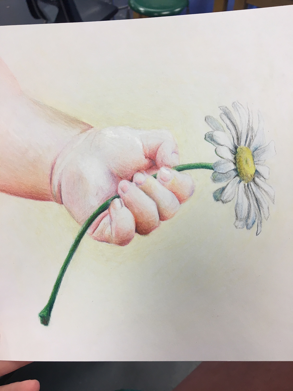 Mary picture - Hand and Flower  ~~  