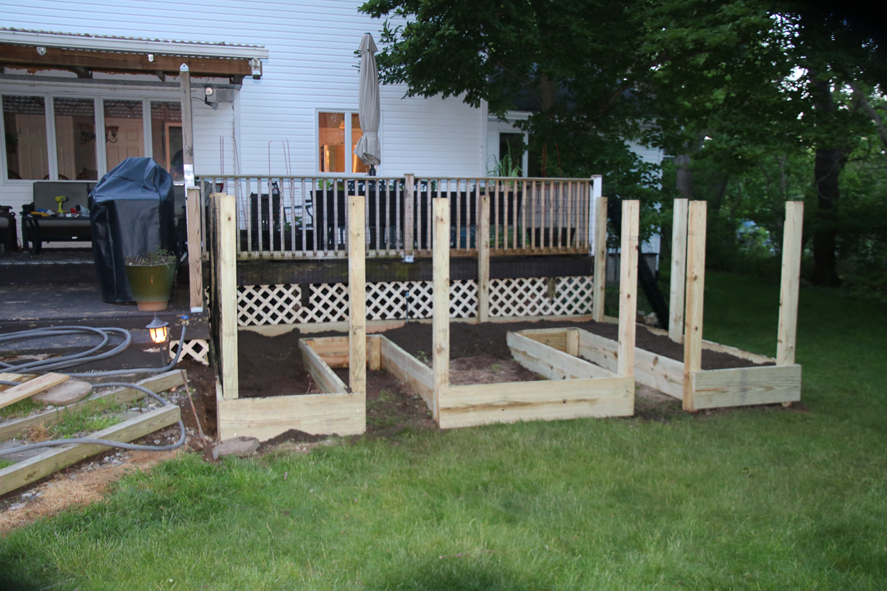 Raised Garden Project 1,230 COVID lockdown  ~~  almost done and the 5 yards of TOP SOIL.....