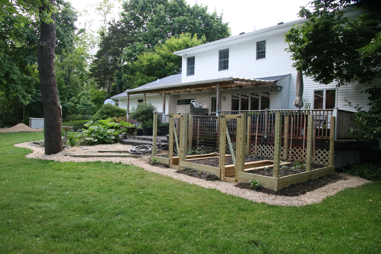 Raised Garden Project 1,230 COVID lockdown  ~~  Raised Garden project. and front walk before