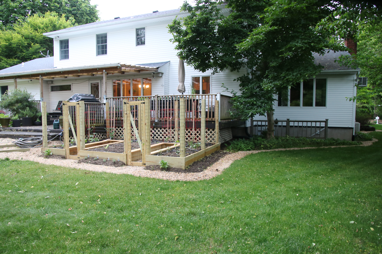 Raised Garden Project 1,230 COVID lockdown  ~~  Garden, Stones, Mulch , Top Soil