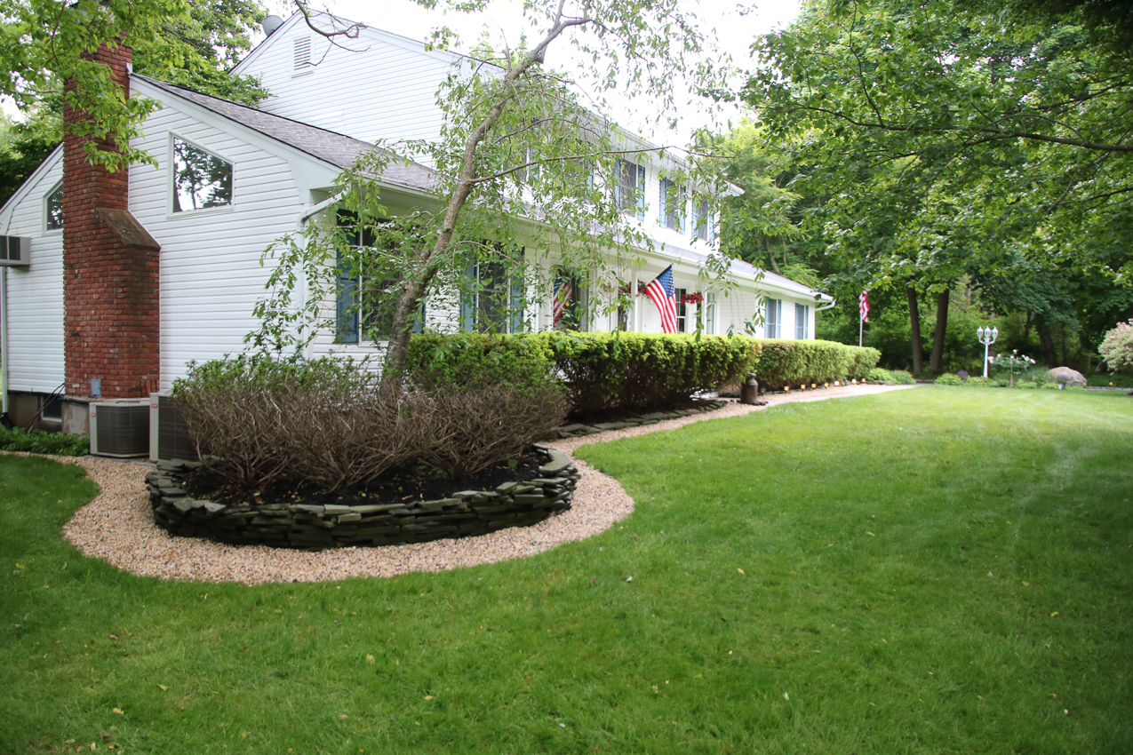 Raised Garden Project 1,230 COVID lockdown  ~~  Garden, Stones, Mulch , Top Soil