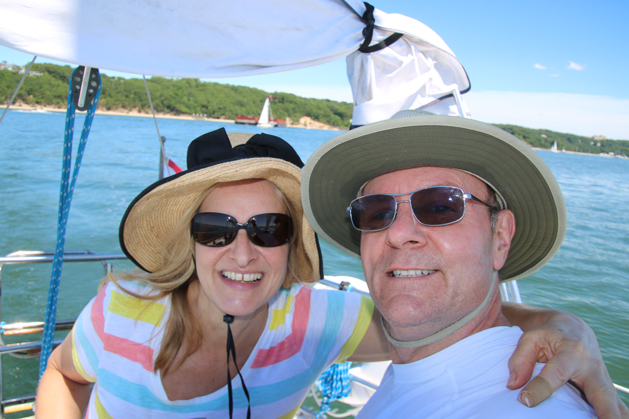 G&T Out for a first sail of 2020   ~~  Rafted up with the Thompsons in Port Jeff.