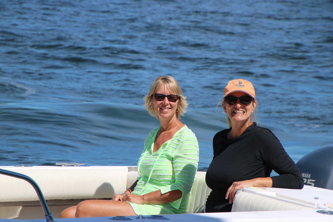 Labor Day Satruday with the Shibi, Thompsons, and Barry's all boating in J PJ Harbor  ~~  During my Race they came over the shame me.