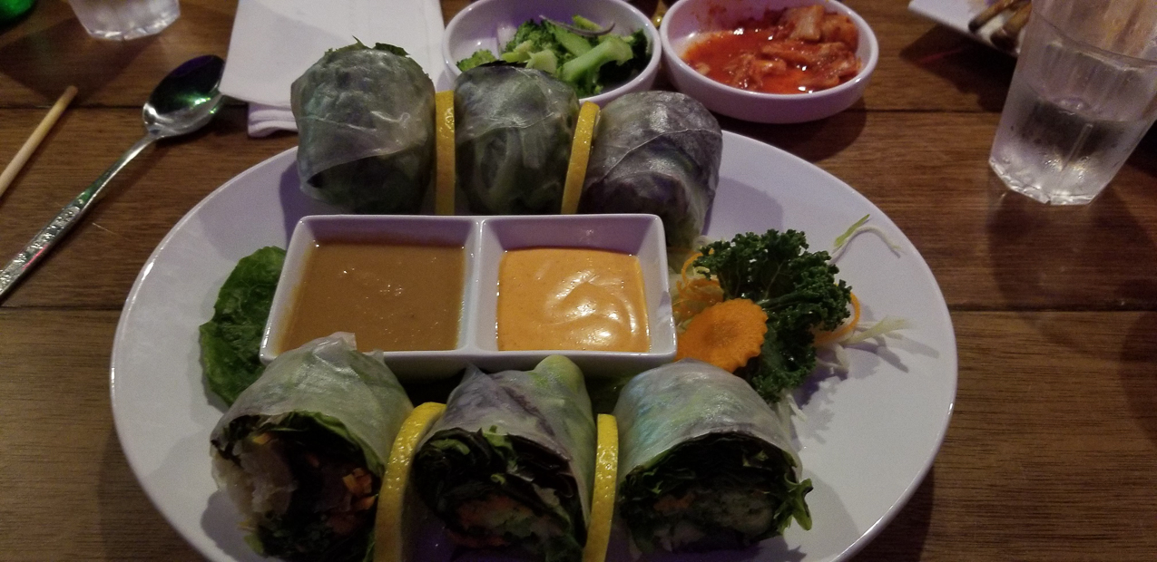 ssam veggie rice wraps some with muiltigrain rice.  ~~  